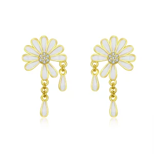 (image pour) Boucles d'oreilles à clous de style Pandora avec fleurs de marguerite - BSE159