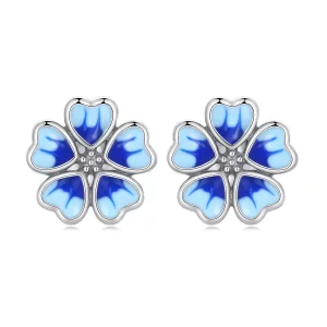 (image pour) Boucles d'oreilles clous de style Pandora avec fleurs - SCE1513