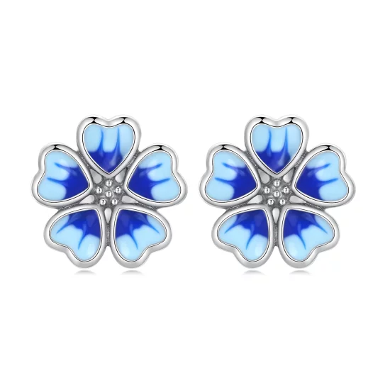 (image pour) Boucles d'oreilles clous de style Pandora avec fleurs - SCE1513