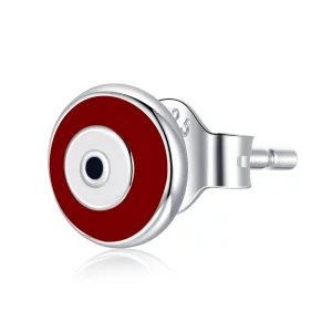 Boucles d'oreilles clous de style Pandora avec œil de diable - SCE1207-RD (image pour) Boucles d'oreilles clous de style Pandora avec œil de diable - SCE1207-RD