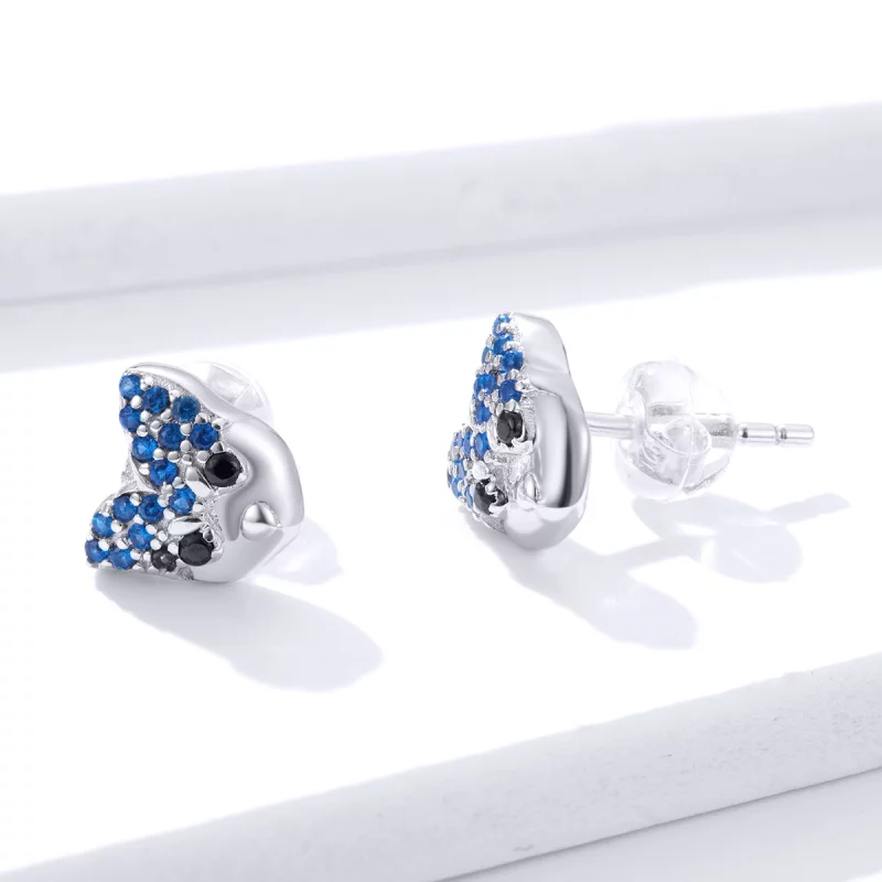 (image pour) Boucles d'oreilles clous de style Pandora avec motif de Husky - BSE356 - Afficher 4