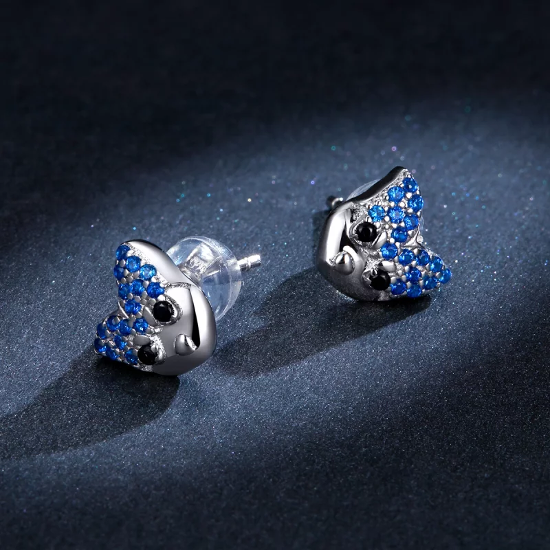 (image pour) Boucles d'oreilles clous de style Pandora avec motif de Husky - BSE356 - Afficher 5