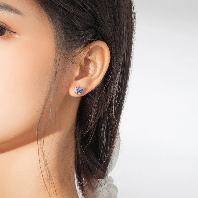 (image pour) Boucles d'oreilles clous de style Pandora avec motif de Husky - BSE356 - Afficher 6