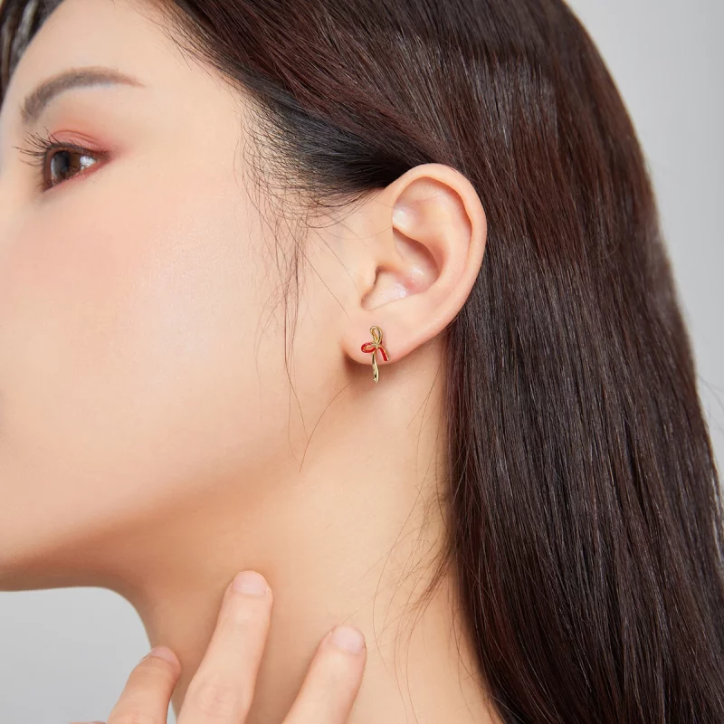 (image pour) Boucles d'oreilles clous de style Pandora avec petit motif de souhait - SCE1058 - Afficher 4