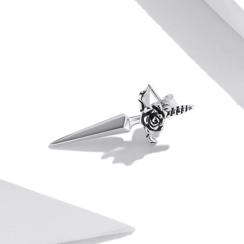 (image pour) Boucles d'oreilles clous de style Pandora en forme de poignard rose - SCE1349 - Afficher 2