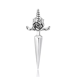 (image pour) Boucles d'oreilles clous de style Pandora en forme de poignard rose - SCE1349