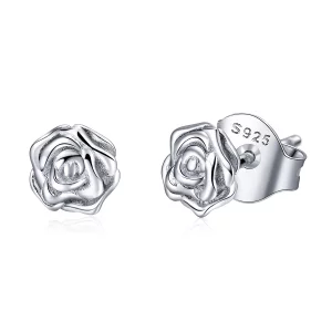 (image pour) Boucles d'oreilles clous de style Pandora en forme de rose - BSE012
