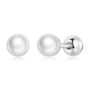 (image pour) Boucles d'oreilles clous de style Pandora en perle - BSE630-AL