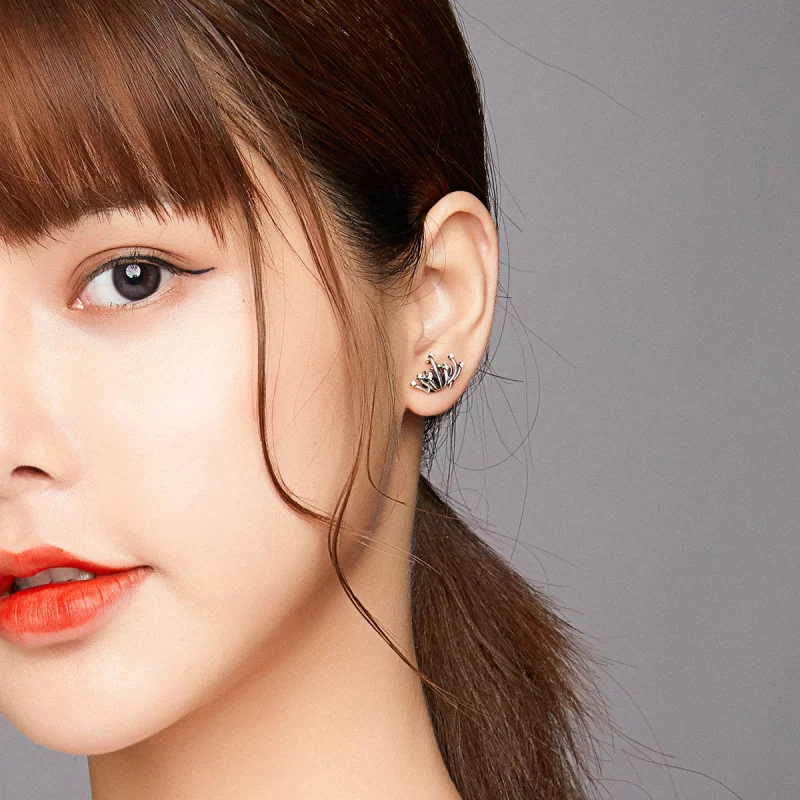 (image pour) Boucles d'oreilles à clous de style Pandora Lycoris radiata - SCE940 - Afficher 7