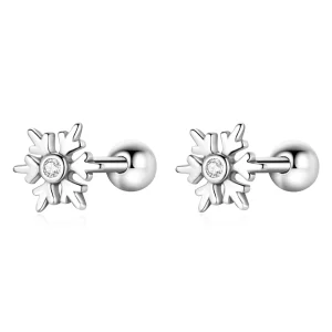 Boucles d'oreilles clous de style Pandora magnifiques flocons de neige - BSE529 (image pour) Boucles d'oreilles clous de style Pandora magnifiques flocons de neige - BSE529