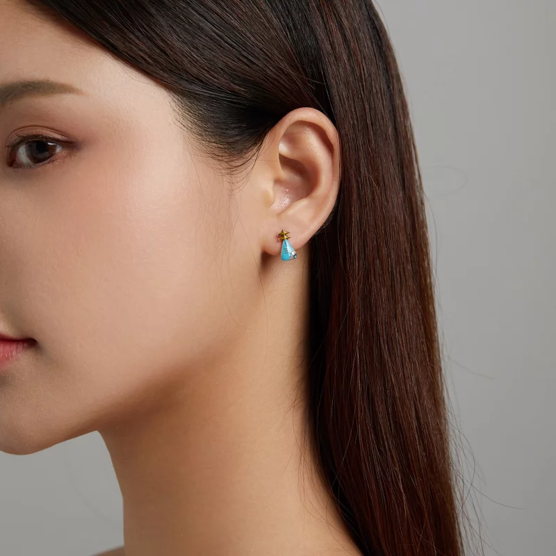 (image pour) Boucles d'oreilles clous de style Pandora Mini Lute - SCE1216 - Afficher 4