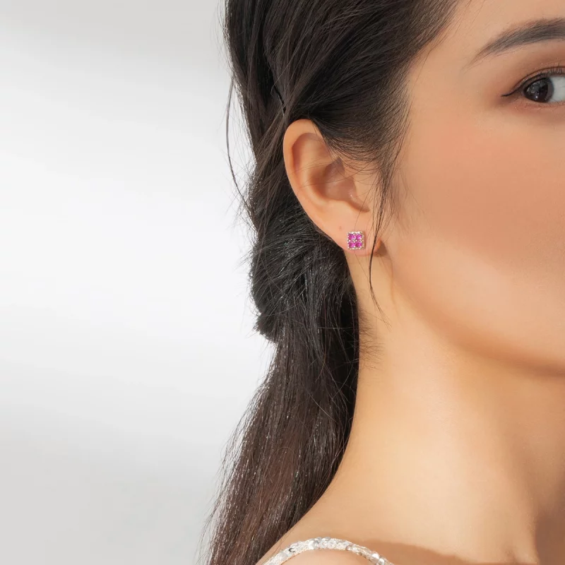 (image pour) Boucles d'oreilles à clous de style Tetris Pandora - BSE365 - Afficher 6