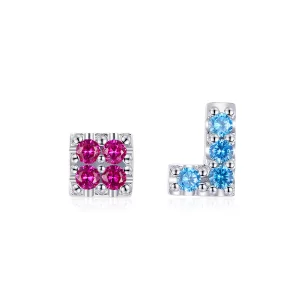 (image pour) Boucles d'oreilles à clous de style Tetris Pandora - BSE365