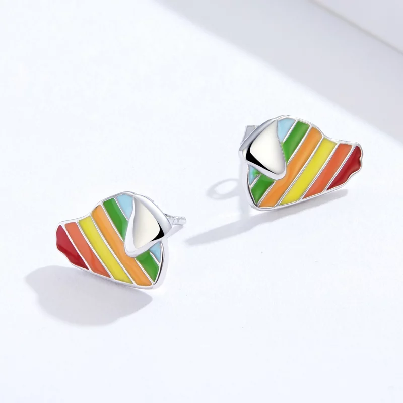(image pour) Boucles d'oreilles à clous en forme de chien arc-en-ciel de style Pandora - SCE8 - Afficher 4
