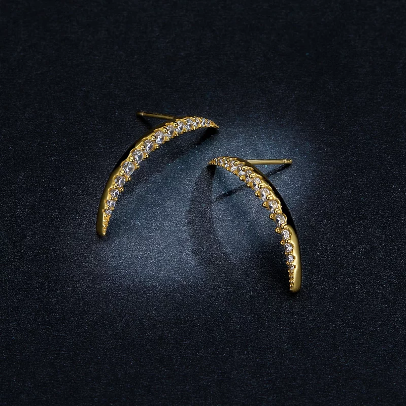 (image pour) Boucles d'oreilles clous en forme de croissant de lune de style Pandora - BSE314 - Afficher 5