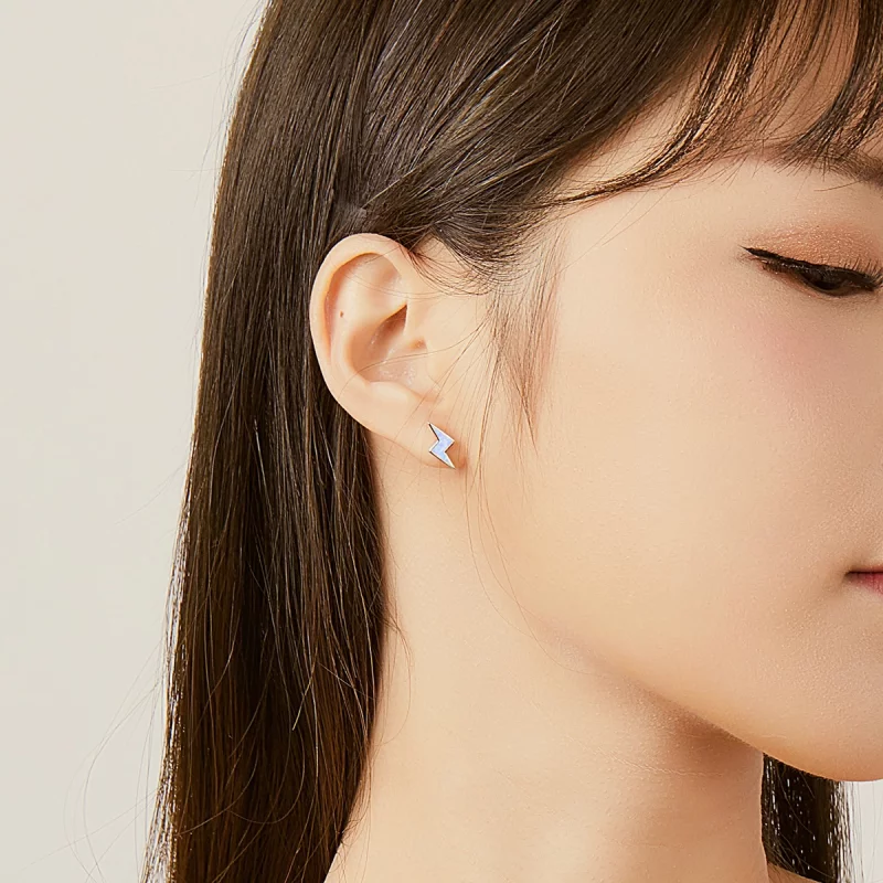 (image pour) Boucles d'oreilles clous en style Pandora avec éclairs en opale - SCE860 - Afficher 6