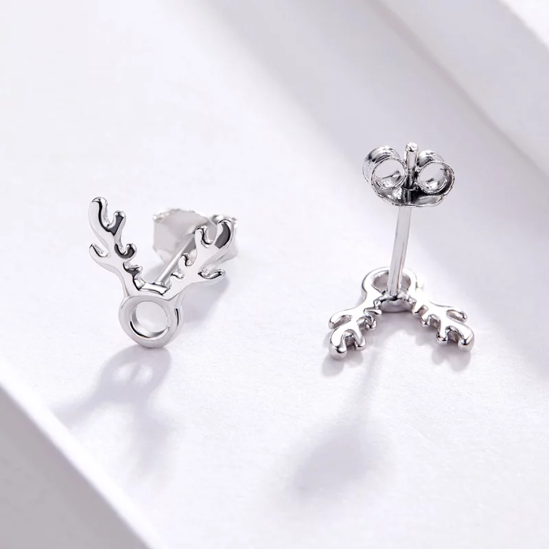 (image pour) Boucles d'oreilles clous style Pandora avec des cornes - BSE116 - Afficher 2