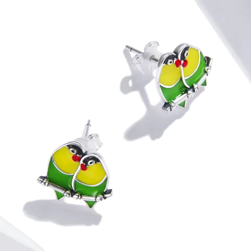 (image pour) Boucles d'oreilles à clous style Pandora avec deux Orioles - SCE1278 - Afficher 3