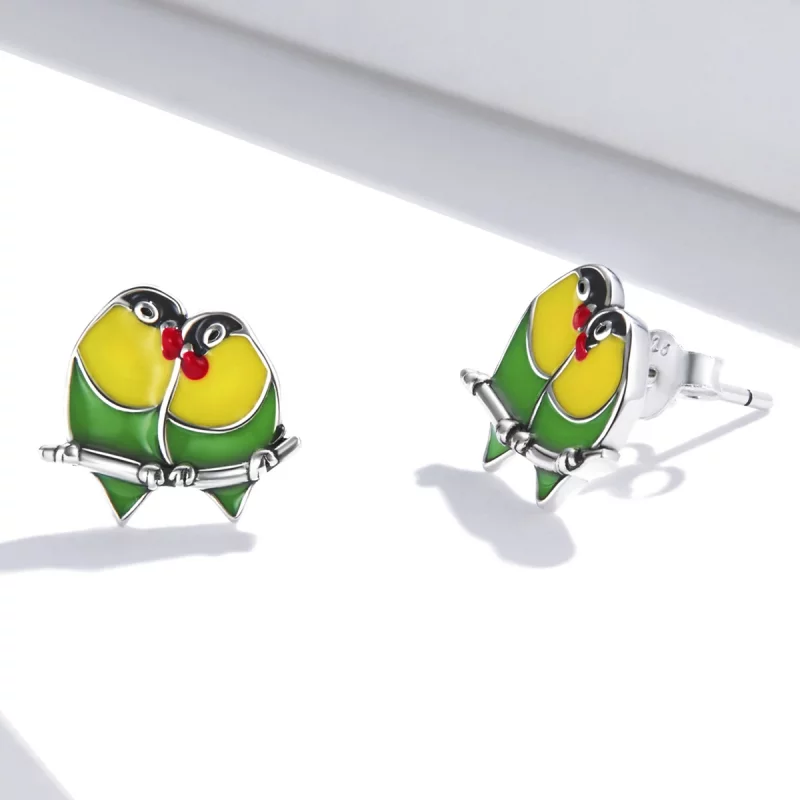 (image pour) Boucles d'oreilles à clous style Pandora avec deux Orioles - SCE1278 - Afficher 4