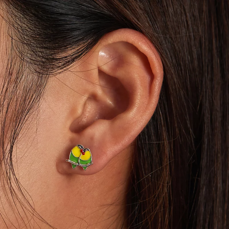 (image pour) Boucles d'oreilles à clous style Pandora avec deux Orioles - SCE1278 - Afficher 6