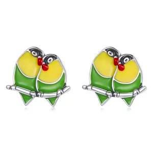 (image pour) Boucles d'oreilles à clous style Pandora avec deux Orioles - SCE1278