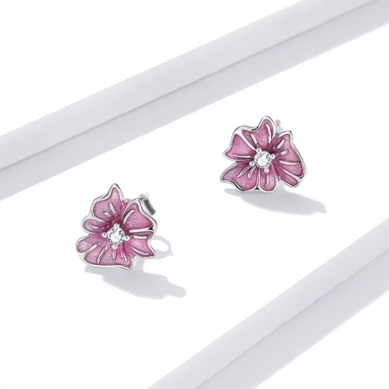 (image pour) Boucles d'oreilles à clous style Pandora avec étamines florissantes - BSE471 - Afficher 2
