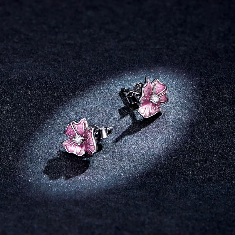 (image pour) Boucles d'oreilles à clous style Pandora avec étamines florissantes - BSE471 - Afficher 5