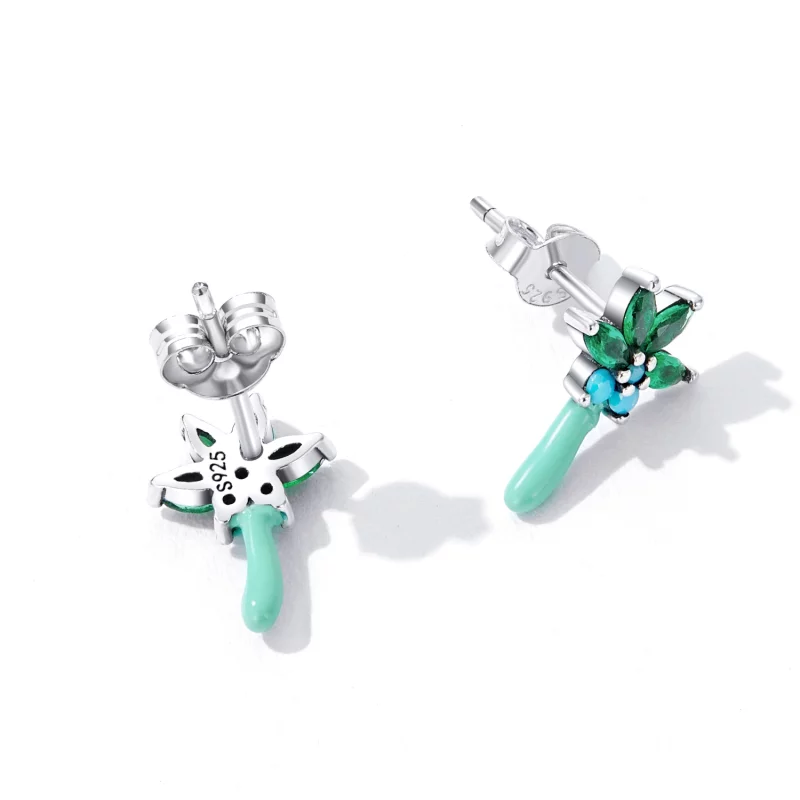 (image pour) Boucles d'oreilles à clous style Pandora avec une amusante paire de cocotiers - - Afficher 4