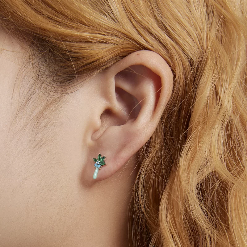 (image pour) Boucles d'oreilles à clous style Pandora avec une amusante paire de cocotiers - - Afficher 5