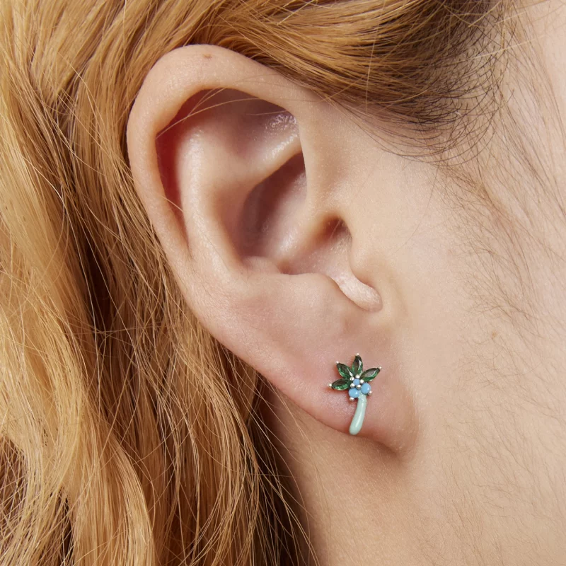 (image pour) Boucles d'oreilles à clous style Pandora avec une amusante paire de cocotiers - - Afficher 7