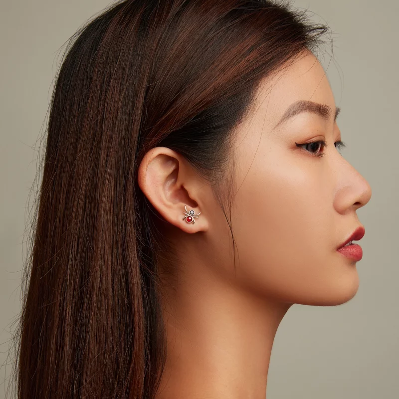 (image pour) Boucles d'oreilles à clous style Pandora avec une araignée - SCE1517 - Afficher 5
