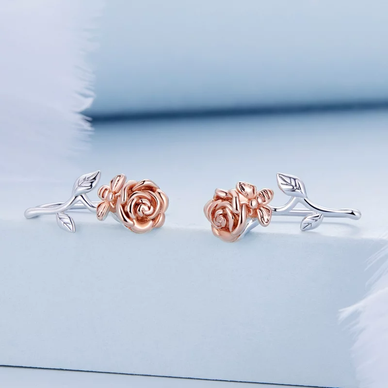 (image pour) Boucles d'oreilles clous style Pandora rose - BSE682 - Afficher 2