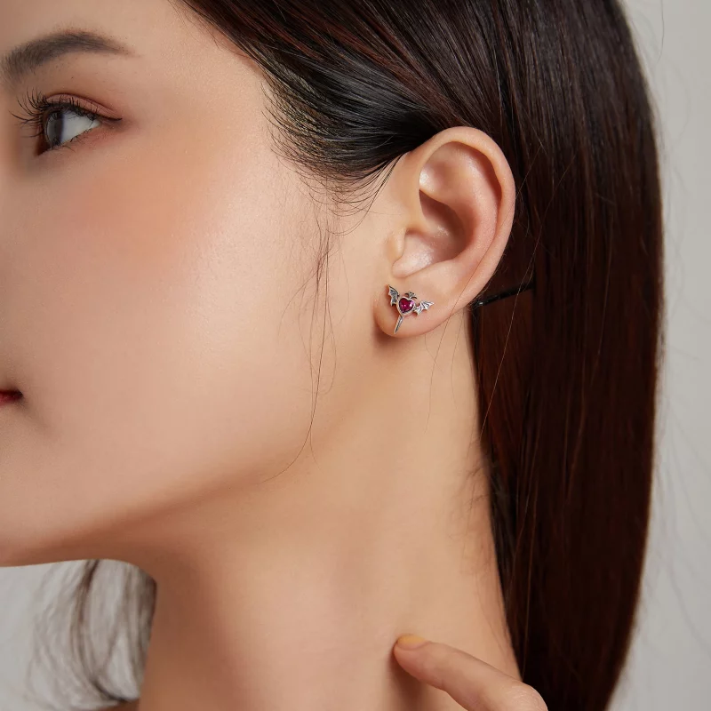 (image pour) Boucles d'oreilles créoles style Pandora avec ailes d'amour - SCE1179 - Afficher 7