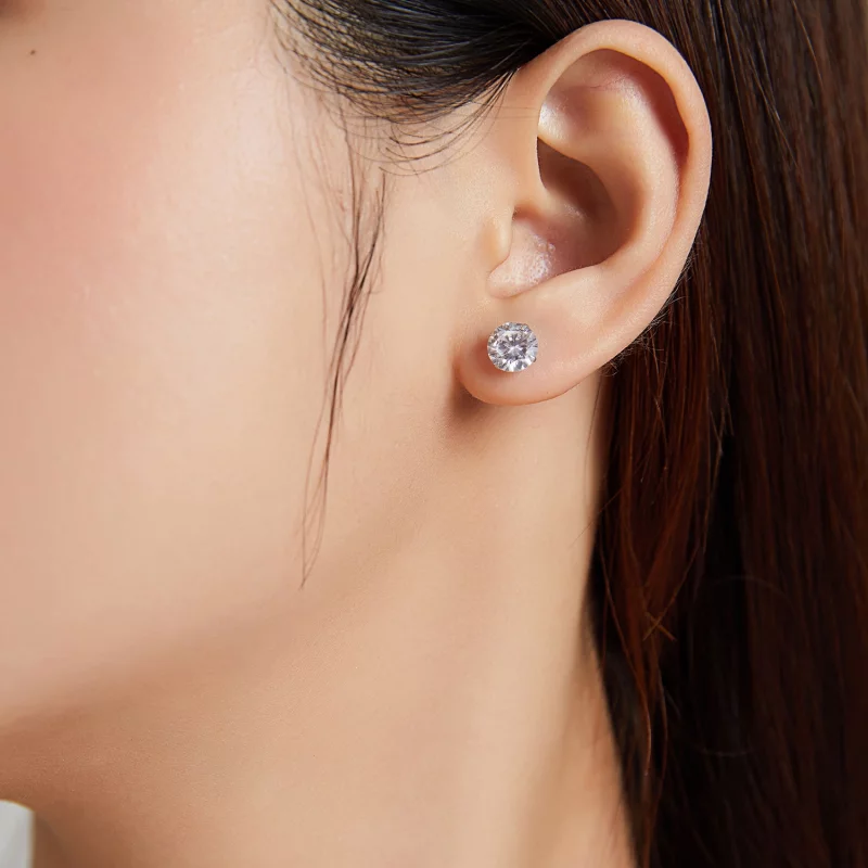 (image pour) Boucles d'oreilles à griffes en zircone de style Pandora - BSE166 - Afficher 5