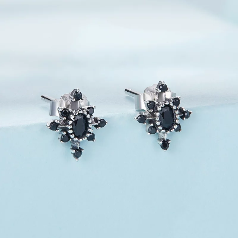 (image pour) Boucles d'oreilles homme en forme d'étoile de style Pandora - SCE1521 - Afficher 2