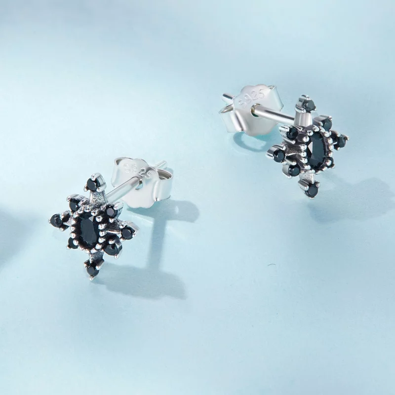 (image pour) Boucles d'oreilles homme en forme d'étoile de style Pandora - SCE1521 - Afficher 4
