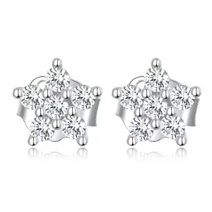 (image pour) Boucles d'oreilles mini fleur style Pandora - BSE598-A