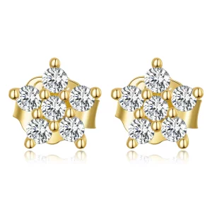 (image pour) Boucles d'oreilles à mini fleur style Pandora - BSE598-B