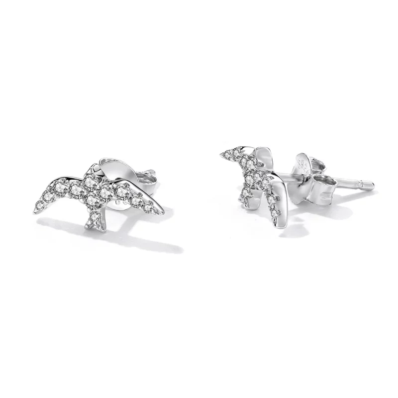 (image pour) Boucles d'oreilles mini-hirondelles de style Pandora - BSE594 - Afficher 2
