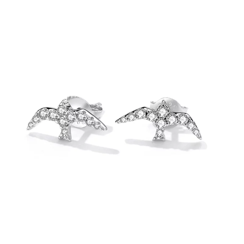 (image pour) Boucles d'oreilles mini-hirondelles de style Pandora - BSE594 - Afficher 3