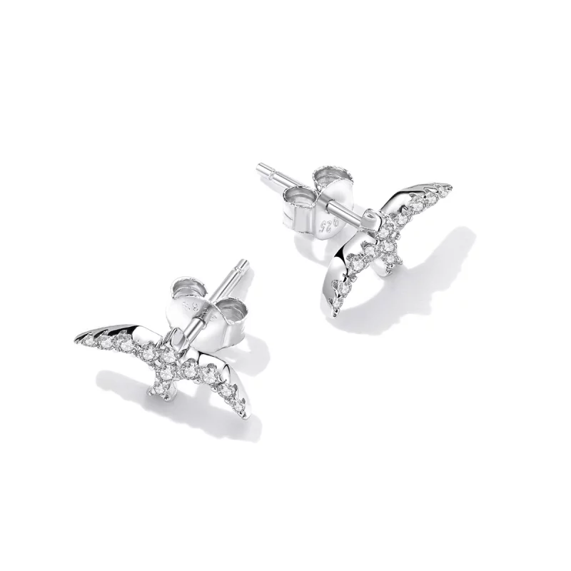 (image pour) Boucles d'oreilles mini-hirondelles de style Pandora - BSE594 - Afficher 4