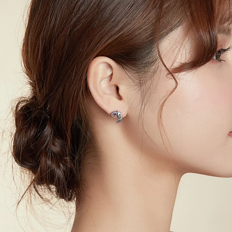(image pour) Boucles d'oreilles Pandora Style Cartoon Moon Stud - SCE954 - Afficher 7