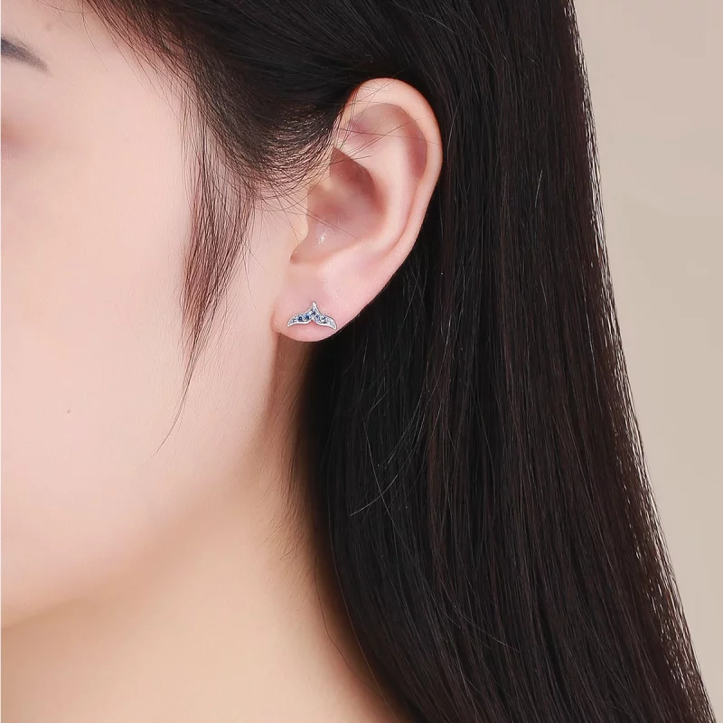 (image pour) Boucles d'oreilles Pandora Style en forme de queue de poisson bleue - BSE058 - Afficher 5