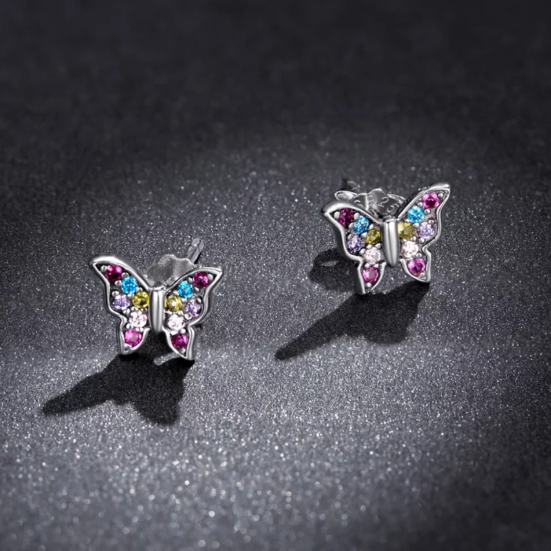 (image pour) Boucles d'oreilles Papillon coloré de style Pandora - BSE514 - Afficher 6