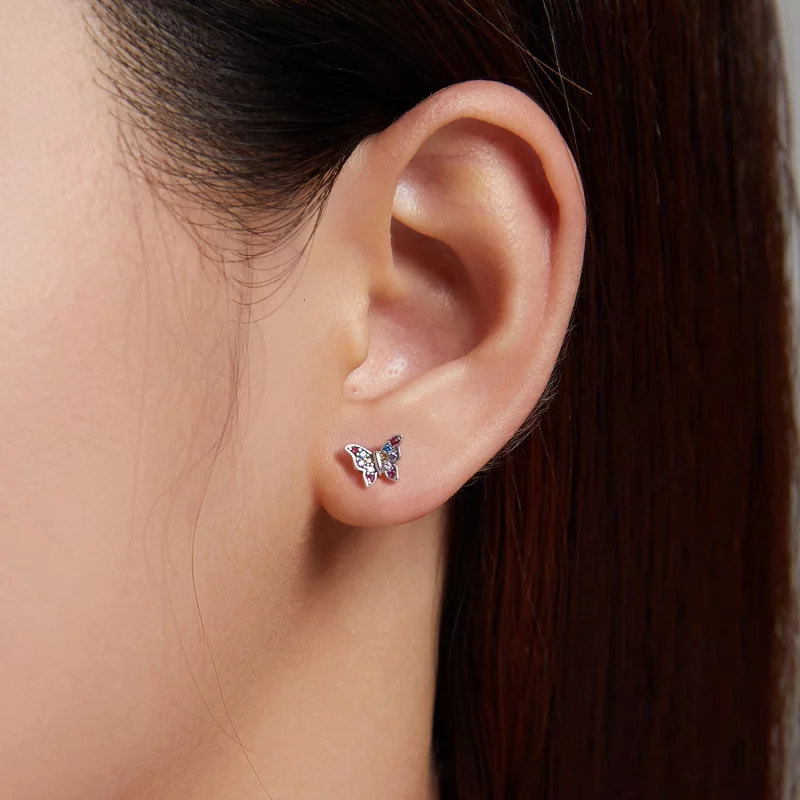 (image pour) Boucles d'oreilles Papillon coloré de style Pandora - BSE514 - Afficher 7
