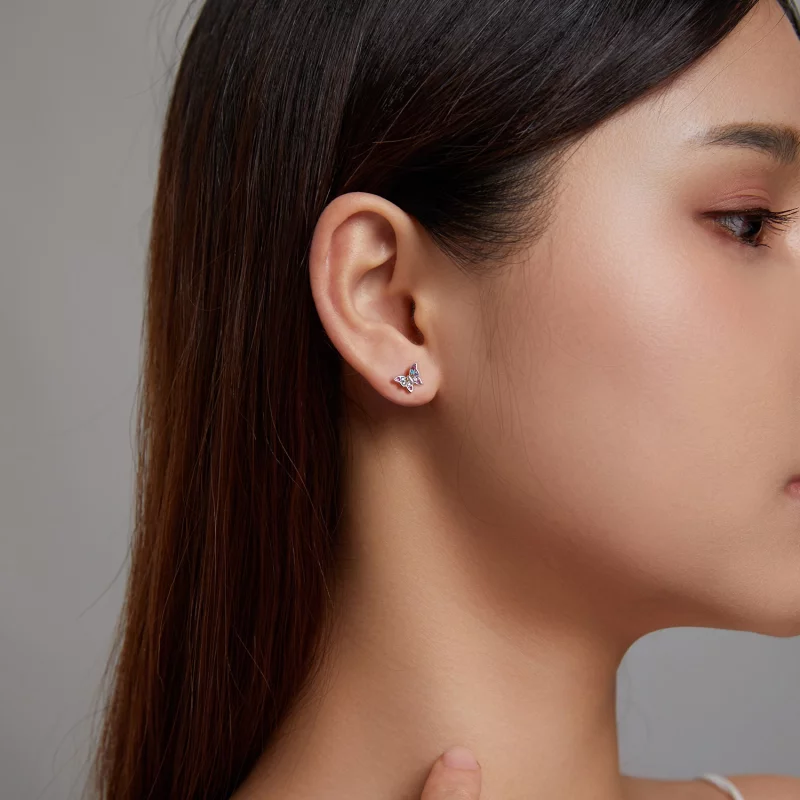 (image pour) Boucles d'oreilles Papillon coloré de style Pandora - BSE514 - Afficher 9