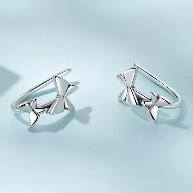 (image pour) Boucles d'oreilles papillon style Pandora - SCE1501 - Afficher 3