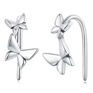 (image pour) Boucles d'oreilles papillon style Pandora - SCE1501