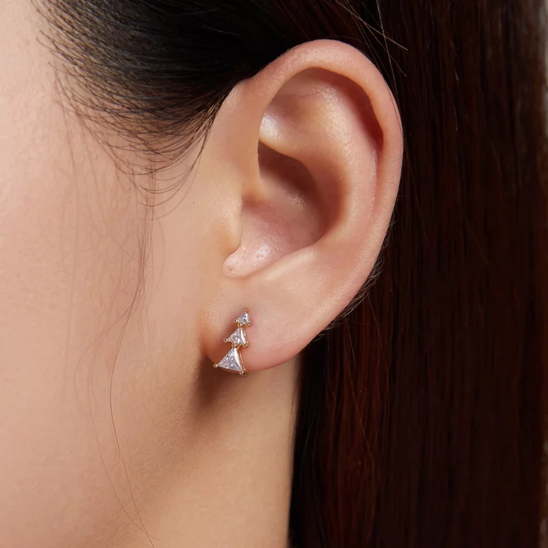 (image pour) Boucles d'oreilles pendantes de style Pandora, délicates, en forme de sapin de N - Afficher 5