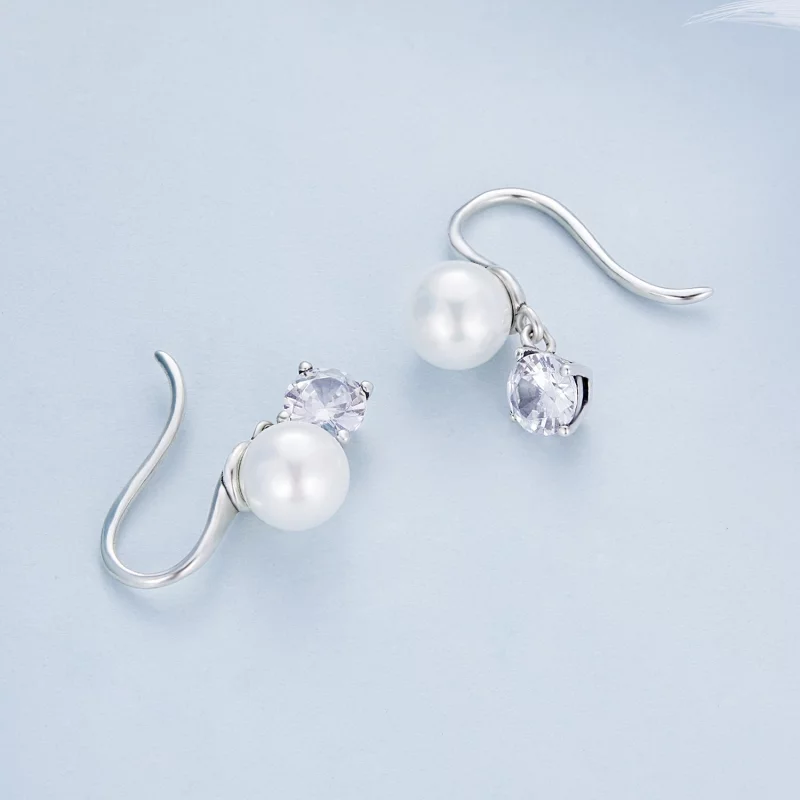 (image pour) Boucles d'oreilles à perles de style Pandora - BSE684 - Afficher 3
